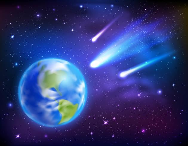 Comets Coming To Earth Background vector