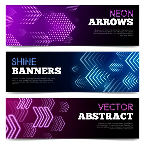 Light Signboards Banners Set  vector