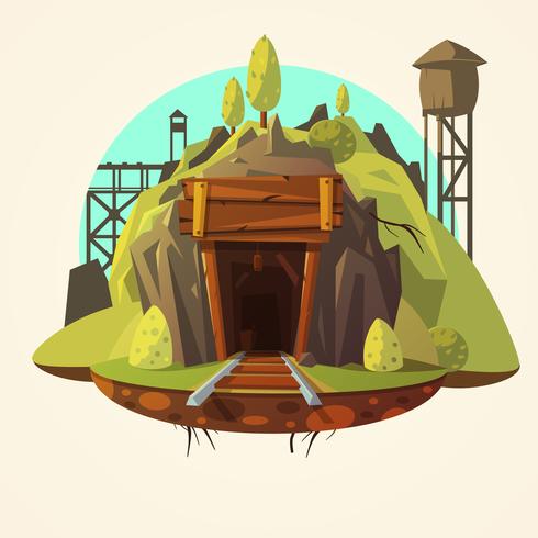 Mining cartoon illustration vector