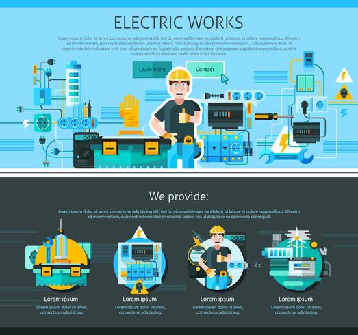 Electrician One Page Design  vector