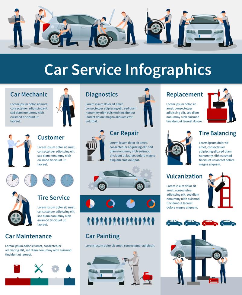 Car Service Infographics Poster vector