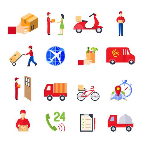 Flat Delivery Icon Set vector