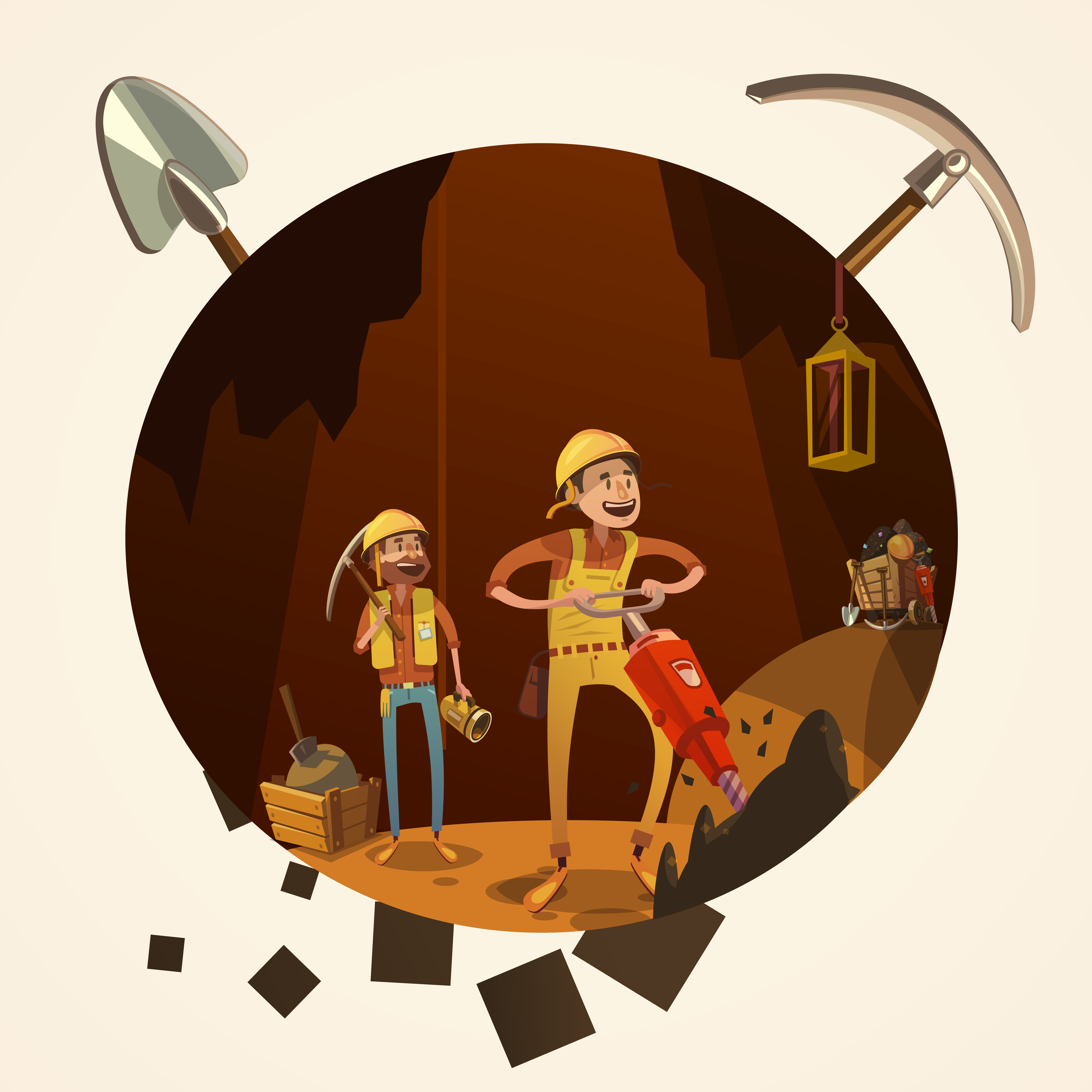 Ilustración de dibujos animados de minería 478696 Vector en Vecteezy