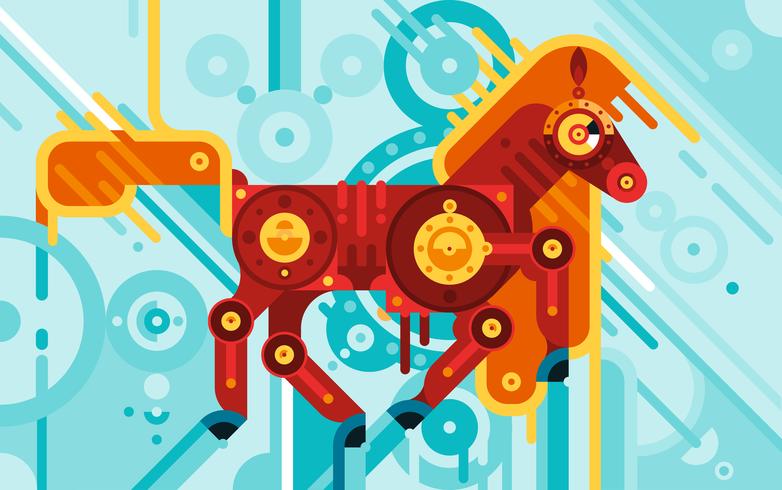 Mechanic Horse Abstract Concept  vector