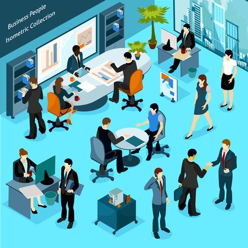 Business People Isometric Collection vector