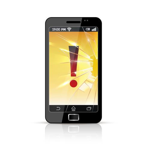 Broken Smart Phone Flat Icon  vector