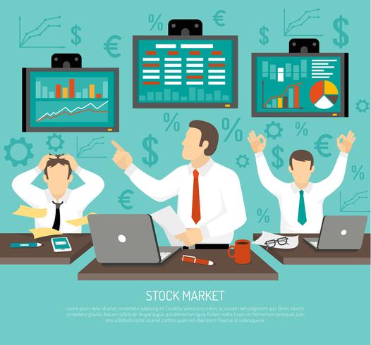 Stock Market Trader Illustration  vector