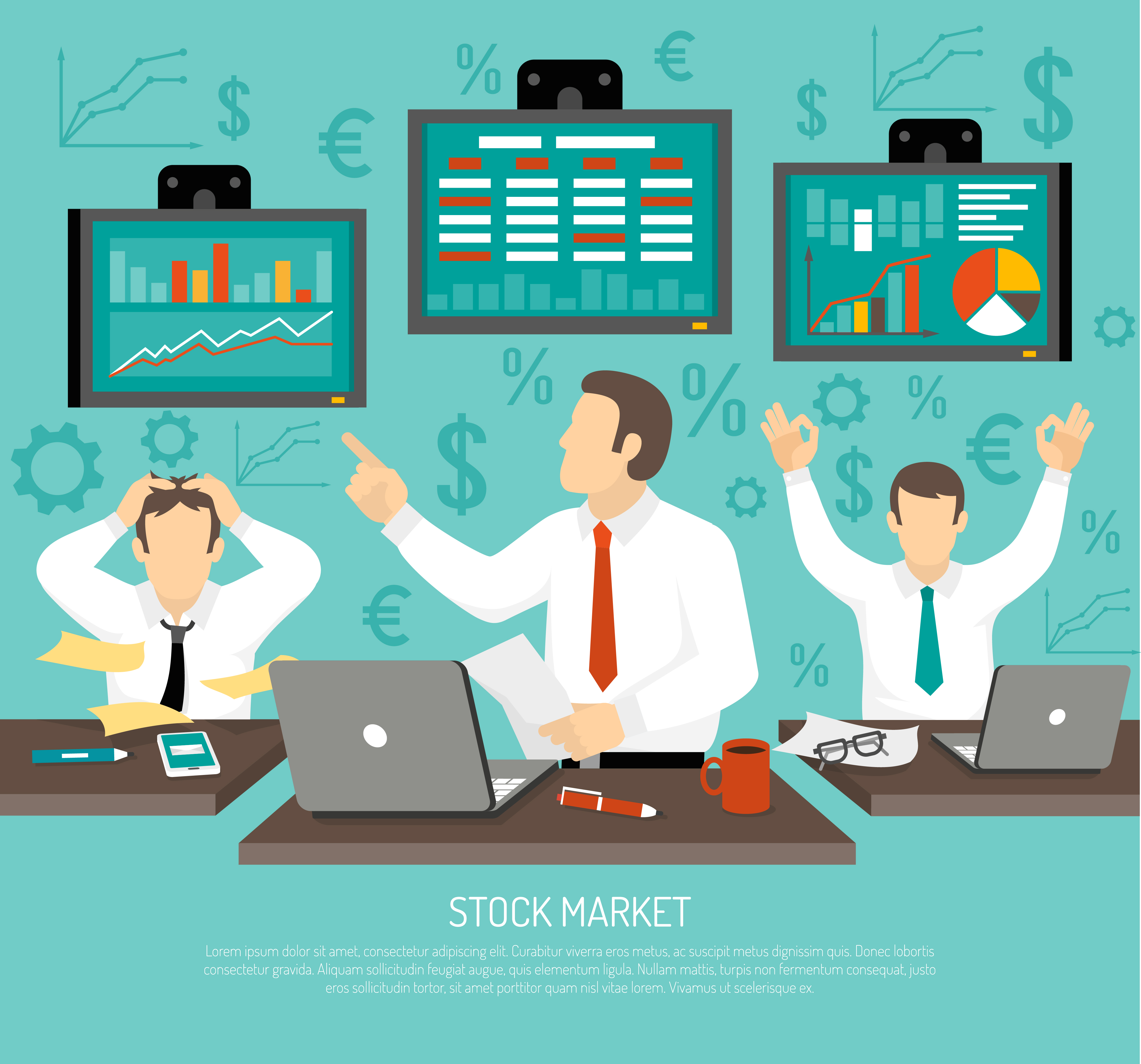 Stock Market Trader Illustration 478761 Vector Art At Vecteezy