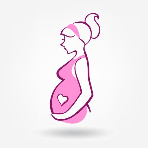 Pregnant Woman Sticker vector