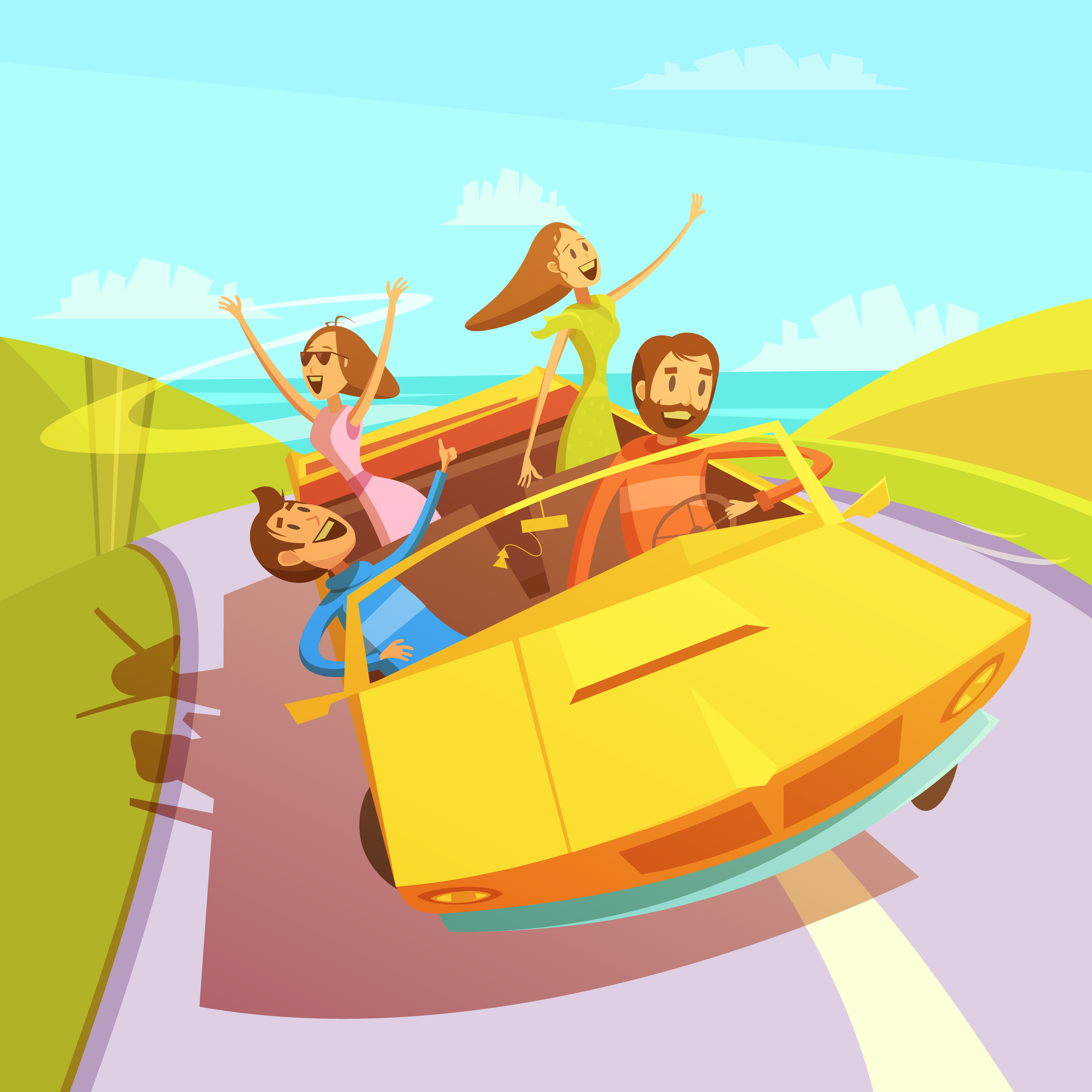 travel cartoon illustration