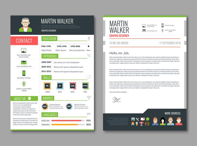 CV layout template vector