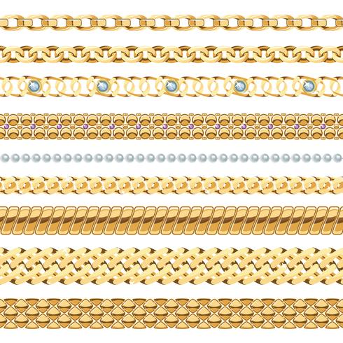 Jewelry Chains Set vector