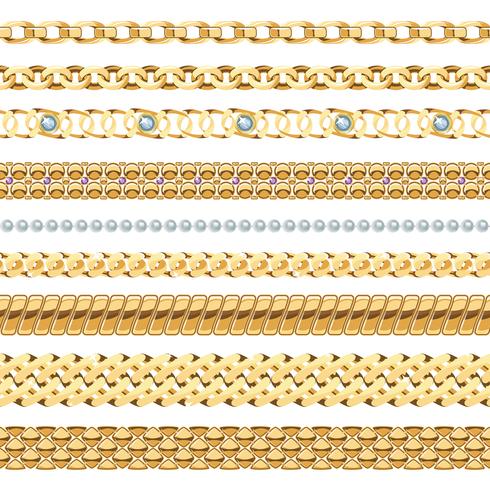 Conjunto de cadenas de joyería vector