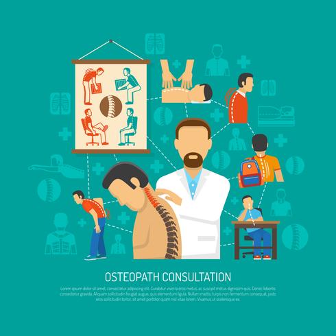 Osteopathy Design Concept vector