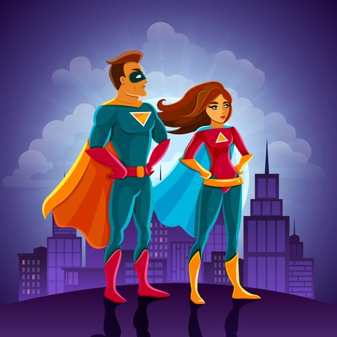 Super Heroes Couple vector