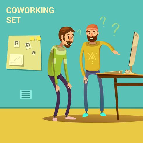 Set de coworking ilustración vector