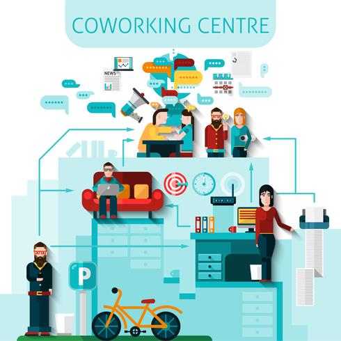 Coworking Centre Composition  vector