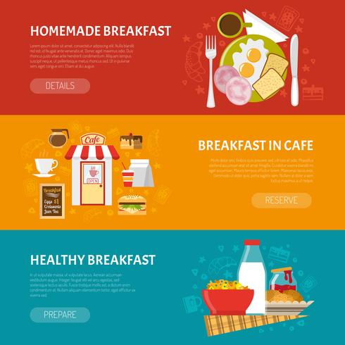 Breakfast Banners Set vector