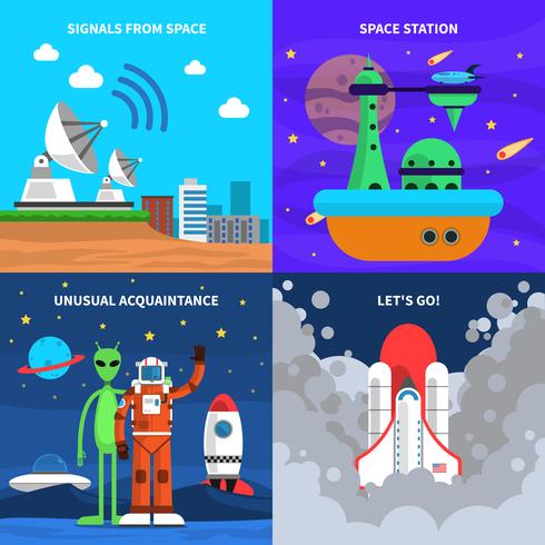 Space Concept Set vector
