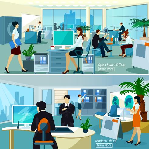 Office Compositions With Working People vector