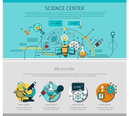 Science Center Line Page Illustration  vector