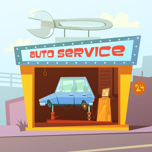 Fondo de auto servicio de construcción vector