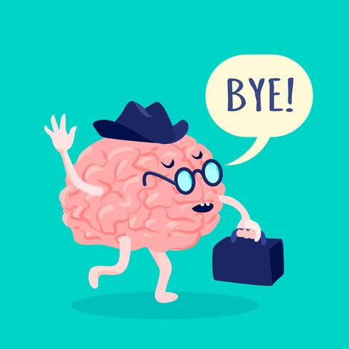  Brain In Hat Illustration  vector