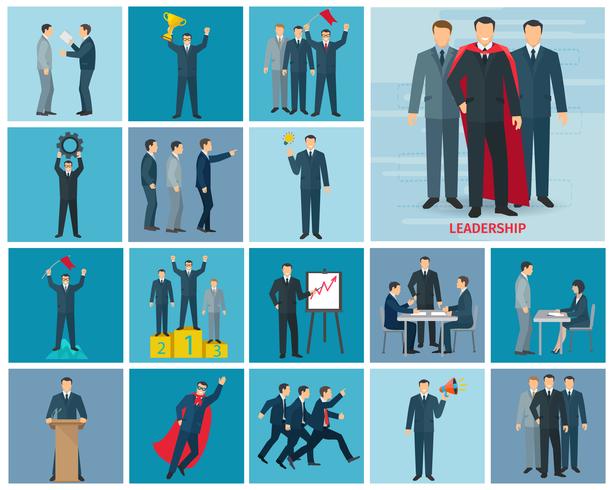 Leadership And Success Icons Set vector