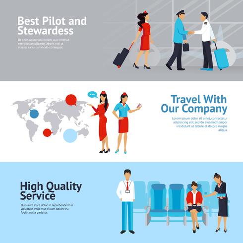 Airlines Banners Set  vector