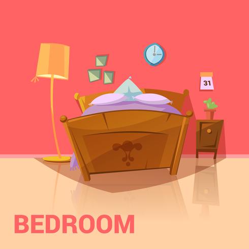 Diseño Retro Dormitorio vector