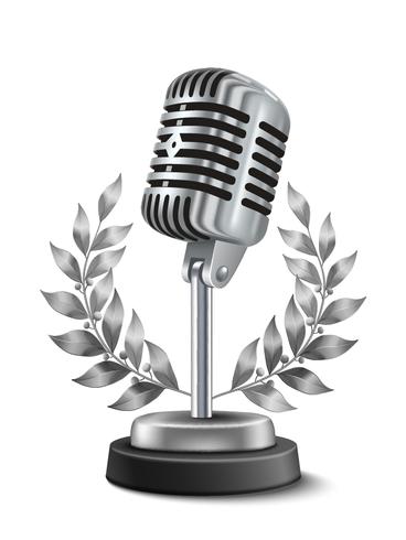 Gold Microphone Award vector