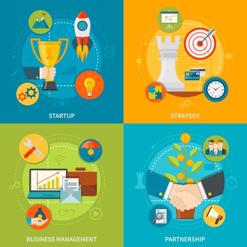 Entrepreneurship 2x2 Design Concept vector