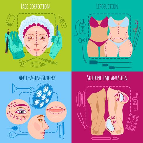 Plastic surgery set vector