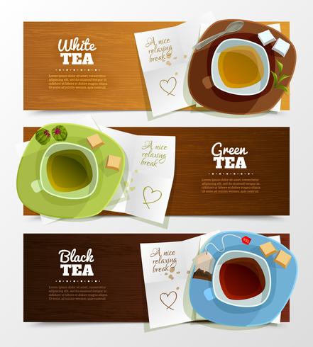 Conjunto de Banners de té vector