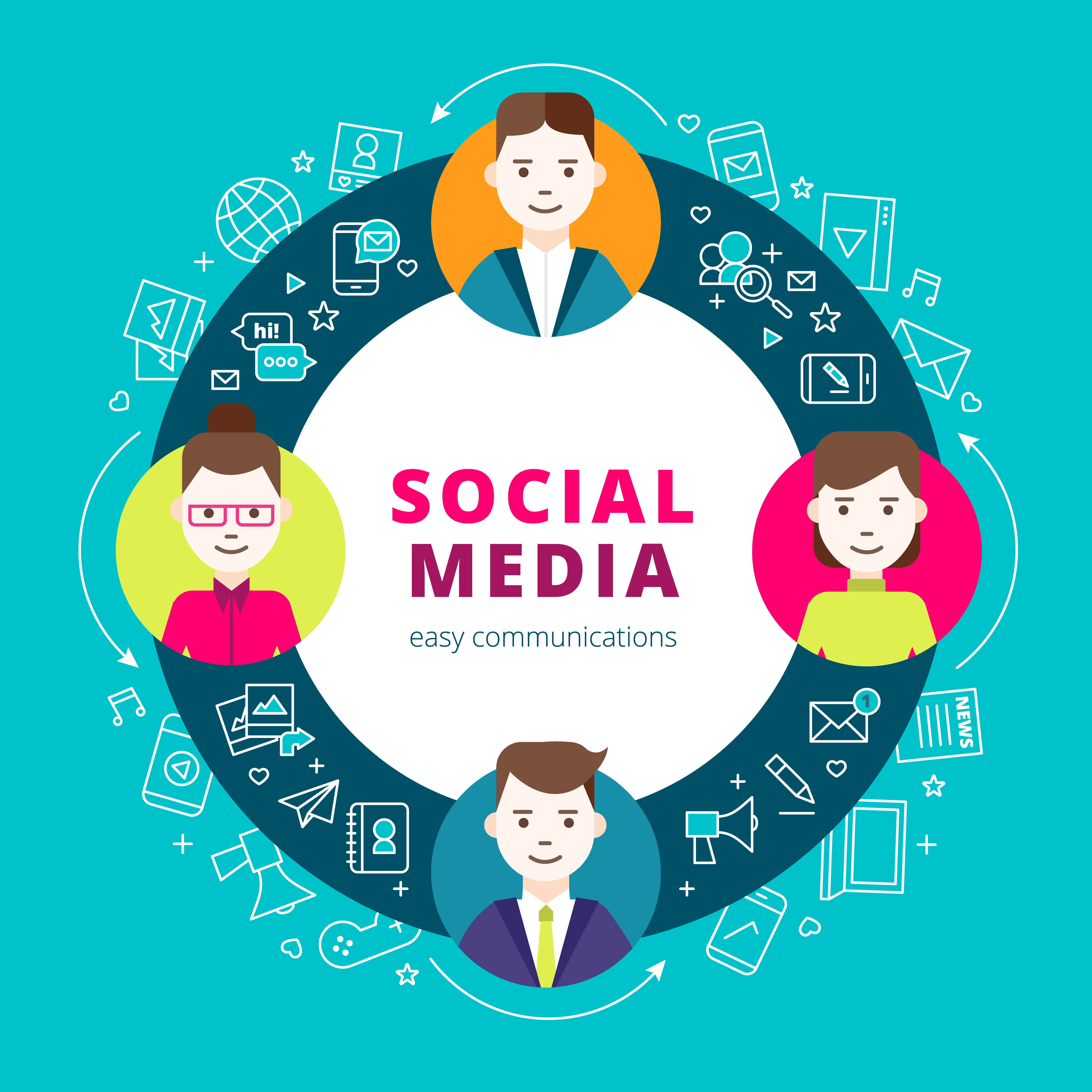 Social Media Group Of People 479071 Vector Art at Vecteezy