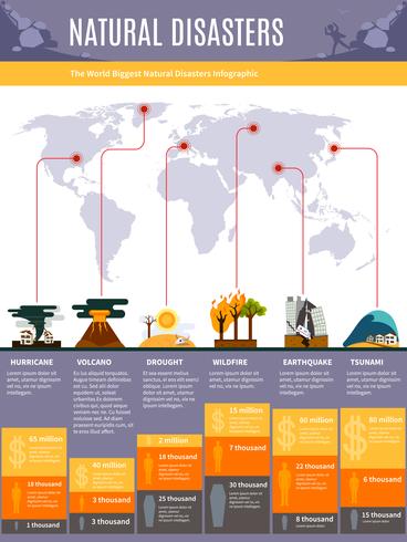 Infografía de desastres naturales vector