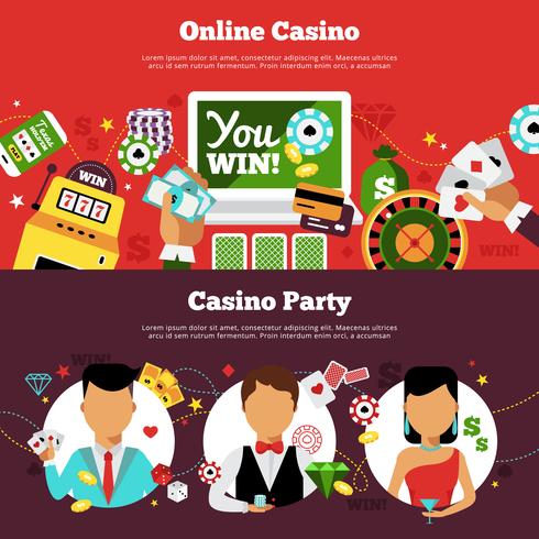 Casino Horizontal Banners Set vector