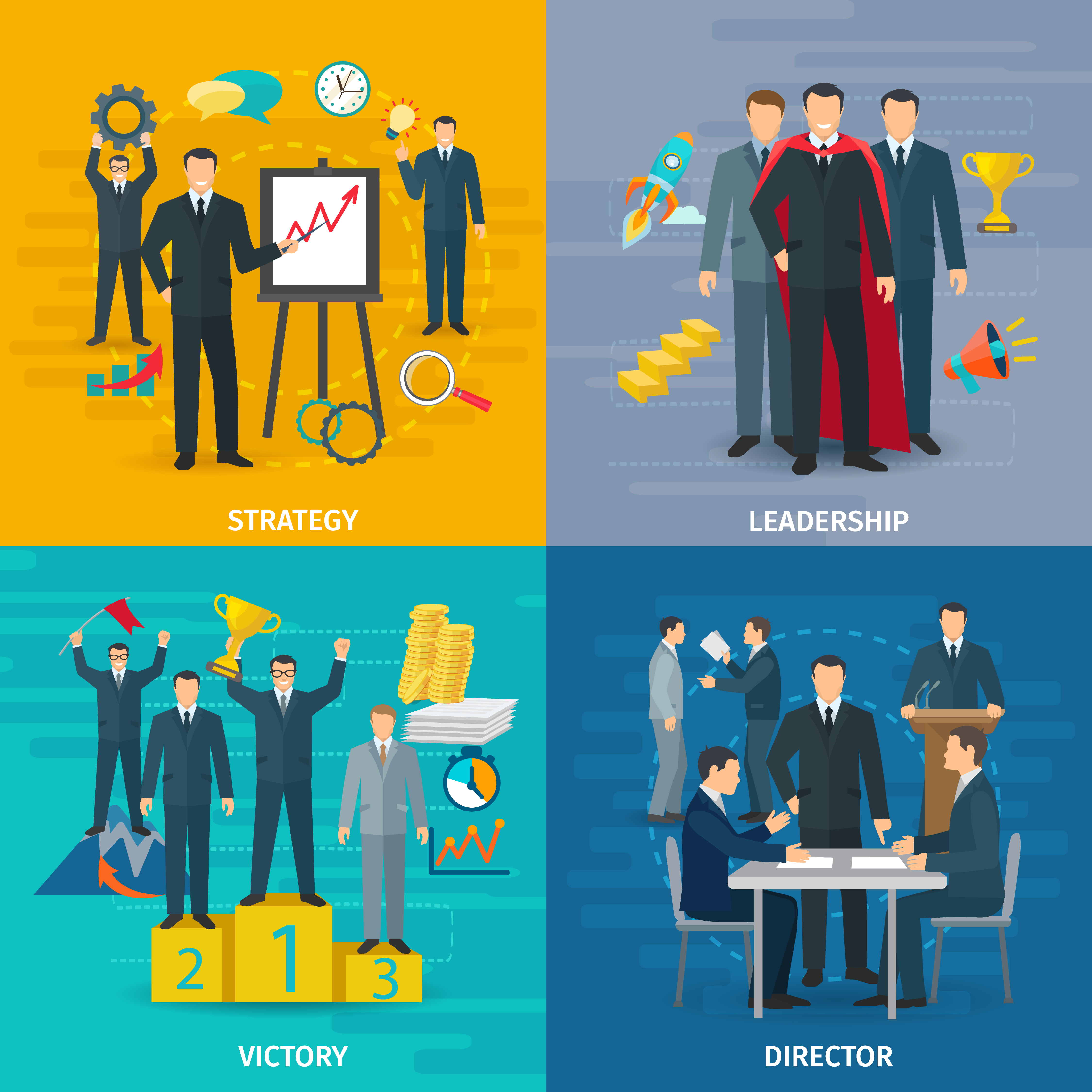 Leadership Concept Icons Set 479134 Vector Art at Vecteezy