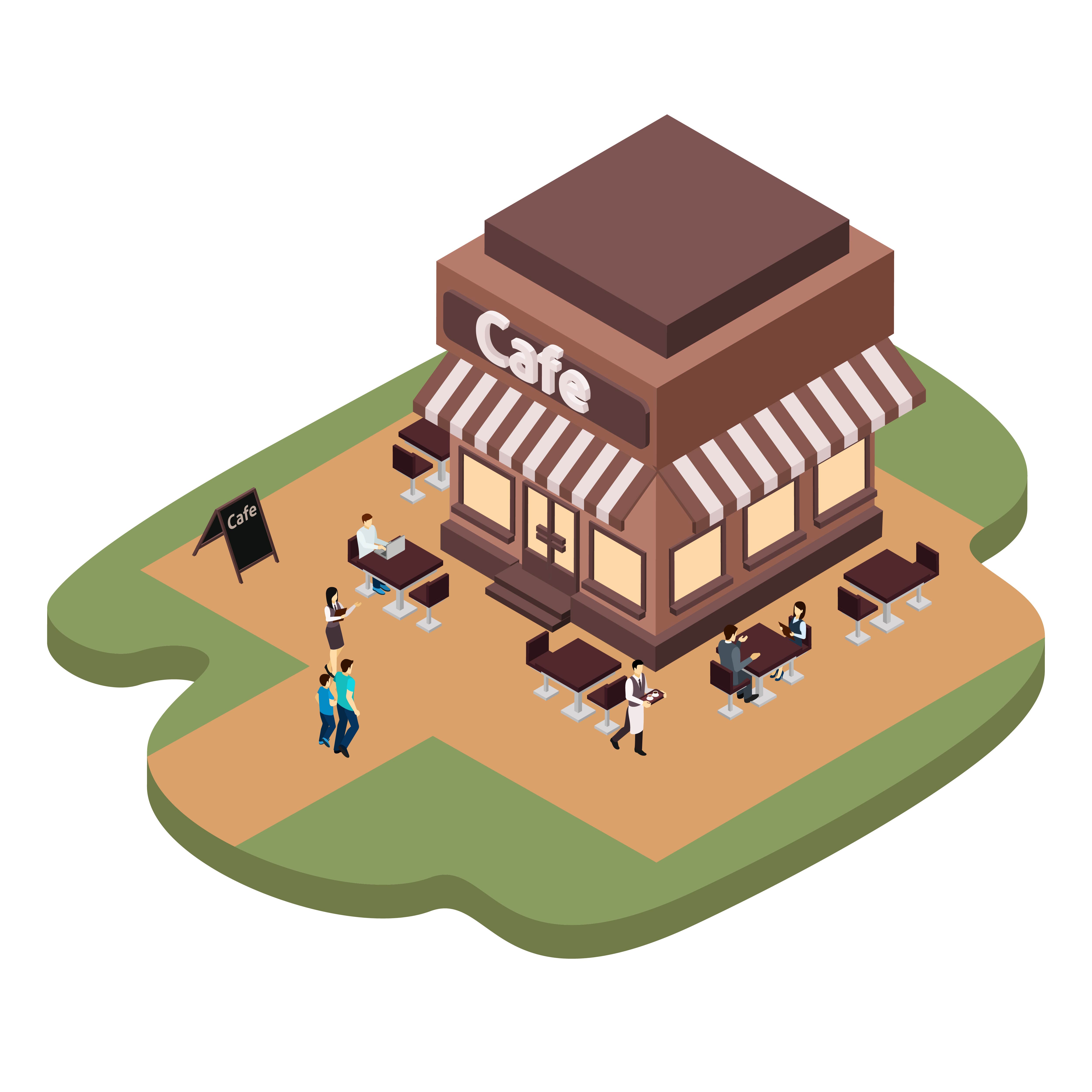 Cafe Building Illustration 479138 - Download Free Vectors ...