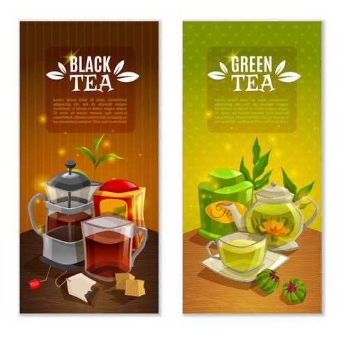 Conjunto de Banners de té vector