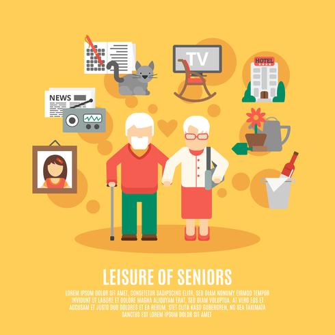 Flat Senior Poster vector