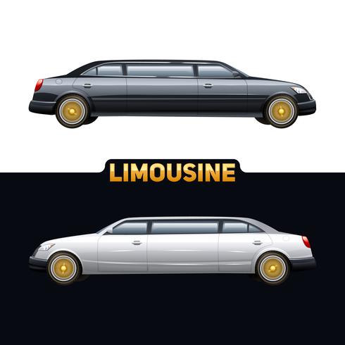 Limousine Auto Two Banners Set  vector