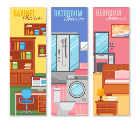 Conjunto de Banners de Muebles de Habitación vector