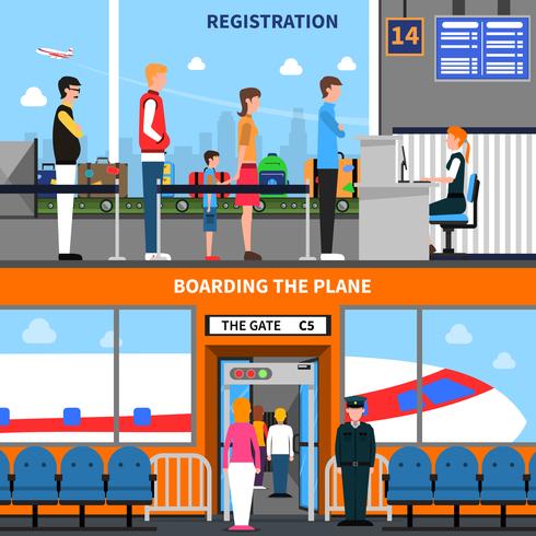 Airport Banners Set vector