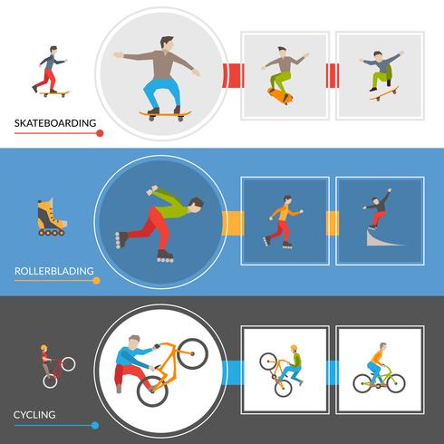 Horizontal Extreme City Sports Banners vector