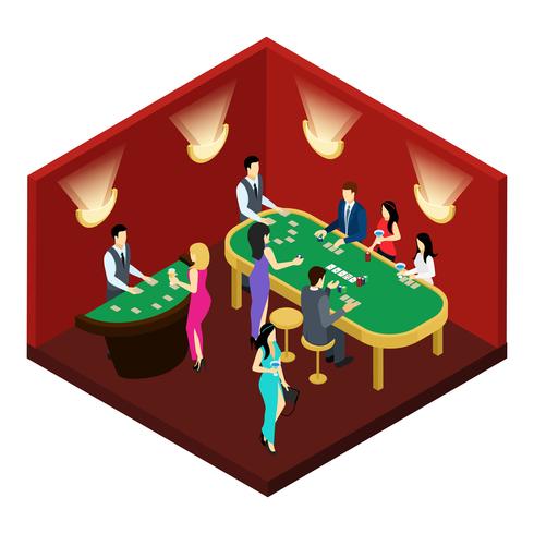 Poker Isometric Illustration  vector
