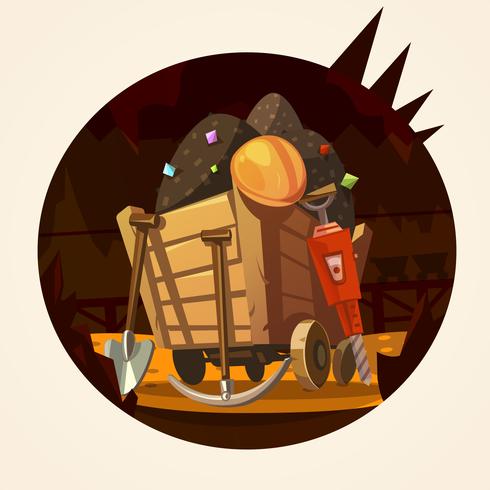 Mining cartoon illustration vector