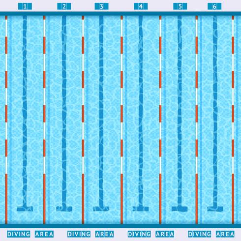 Pictograma de piscina vista superior plana vector