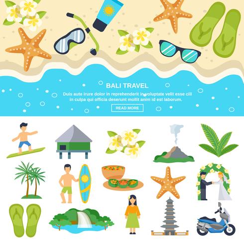 Concepto Bali Travel vector