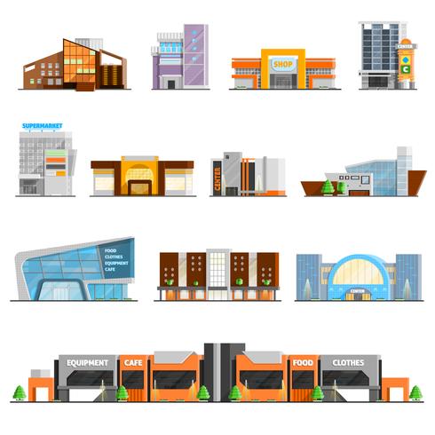 Shopping Mall Icons Set  vector